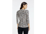 Tee-shirt col mao imprimé léopard