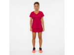 T-shirt de padel manches courtes respirant Femme- 500 rouge