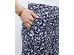 Pantalon long imprimé à fleurs MARINE Femme