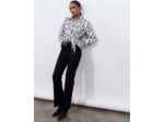 Chemisier manches longues imprimé à fleurs BLANC Femme