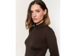 Sous-pull manches longues uni MARRON Femme
