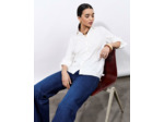 Chemisier manches longues imprimé BLANC Femme