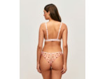Tanga en microfibre et mesh avec cœurs et coccinelles brodés