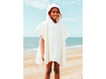 Poncho de bain écru à capuche