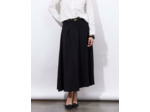 Jupe longue à basque unie NOIR