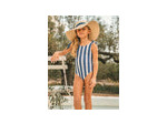 Maillot de bain une pièce rayé bleu pour filles