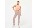 Legging 7/8 Fitness Femme galbant - 520 Marron givré