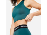 Débardeur crop top fitness femme, vert