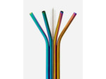 Lot de 4 pailles dégradées en acier inoxydable