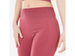 Legging long yoga effet seconde peau taille haute, rose cendré