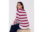 Pull marinière contenant de la laine rayé FUCHSIA Femme