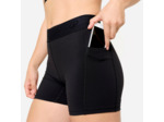 Short de fitness training avec ceinture élastiquée, noir