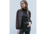 Blouson court jacquard MARRON Femme