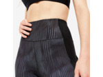 Legging avec poche téléphone fitness cardio femme imprimé noir et gris
