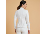Polo de concours équitation manches longues chaud Femme - 500 blanc