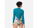 Maillot de bain de surf 1 pièce manches longues fleuri Femme - Dani bleu