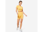 T-shirt Crop top manches courtes Fitness seamless Jaune