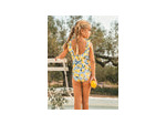 Maillot de bain une pièce pour filles avec imprimé citron