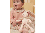 Doudou de naissance lapin rose poudré
