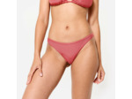Culotte tanga lulu unie rose côtelé très échancrée