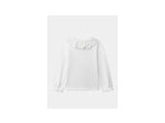 Blouse écru à col Claudine pour fille