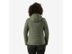 Doudoune de trek à capuche synthétique femme, MT100 khaki