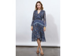 Robe midi imprimée BLEU