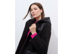 Manteau bi-matière uni NOIR Femme
