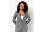 Veste mi-longue pied de poule ANTHRACITE Femme