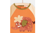 T-shirt brique et beige à animation éléphant pour bébé garçon