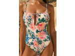 Maillot de bain 1 pièce fleuri avec noeud,Maillot de bain 1 pièce fleuri avec noeud;${refinementColor}