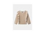 Pull beige à volants pour filles