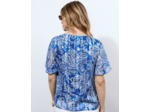 Blouse manches courtes imprimée BLEU Femme