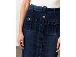 Jupe longue en denim unie MARINE