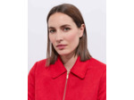 Veste courte en suédine unie ROUGE Femme