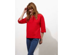 Top manches 3/4 uni ROUGE Femme