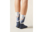 Chaussettes en cachemire à motif montagnes