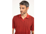 Pull col polo manches courtes Ajoure
