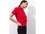 Gilet imprimé ROUGE Femme