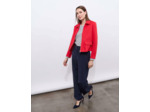 Veste courte en suédine unie ROUGE Femme