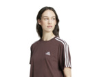 T-shirt court imprimé 3 bandes Adidas femme - noir
