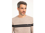 Pull col rond rayé Miel