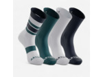 Chaussettes de tennis hautes artengo rs 300 motif bleu, vert et bleu lot de 4