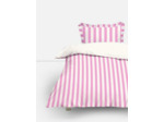 Parure de lit simple réversible à rayures