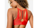 Brassière zippée double maintien fort Femme, Rouge