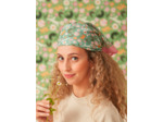 Foulard imprimé chats et fleurs