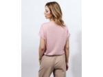 Top manches courtes uni ROSE PALE Femme