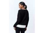 Top manches longues bi-matière bicolore NOIR Femme
