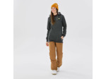 Sweat de snowboard à capuche 1/2 zip chaud et confort femme, gris