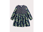 Robe marine imprimé façon patchwork fleuri pour fille
